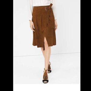 LAST CHANCE WHITE HOUSE BLACK MARKET SUEDE WRAP SKIRT